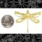 Raw Brass Vintage Dragonfly Pendant with Cut-Out Wings and Four Rings - One - B-P107